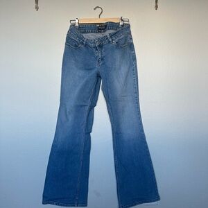Blue low-waisted flare jeans #y2kstyle